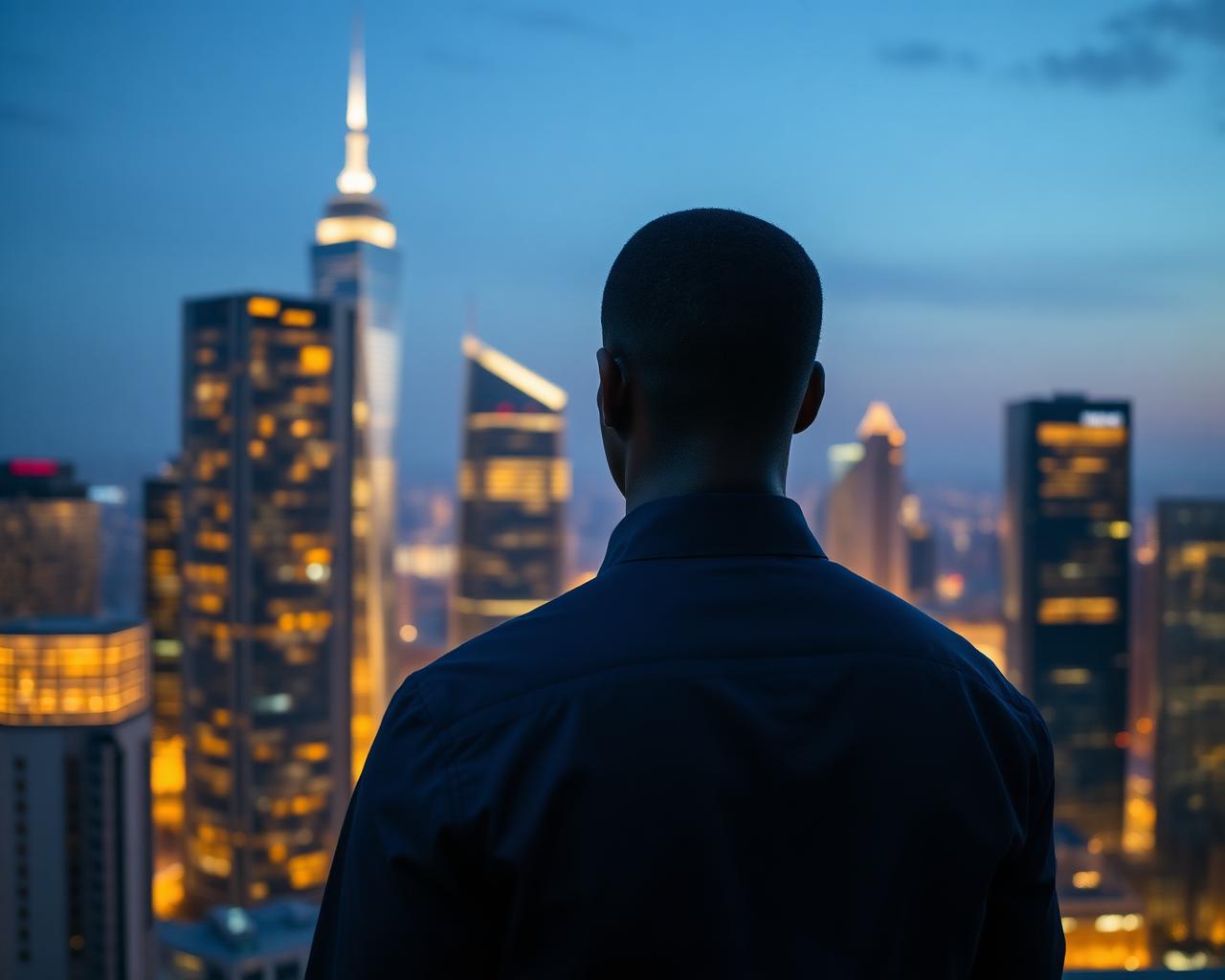 City skyline at night